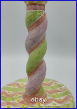 Rare 1988 Mackenzie Childs Twisted Candlestick Candle Holder