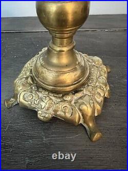 Rare Antique Brass Candlestick Set Ottoman Turkey Vintage