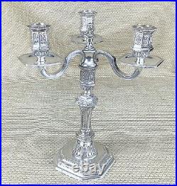 Rare Christofle Silver Plated Candelabra Candlestick Louis Duperier 3 Branch