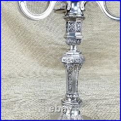 Rare Christofle Silver Plated Candelabra Candlestick Louis Duperier 3 Branch