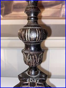 Rare Pair Of Vintage Baroque Bronze Church Altar Candlesticks 15.6 High 1400 KG