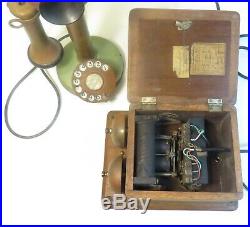 Rare Peel Conner Vintage Candlestick Telephone British, 1920's withRinger Box
