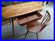 Rare-Vintage-60s-Ercol-Mid-Century-Plank-Console-Desk-Candlestick-Lattice-Chair-01-jrop