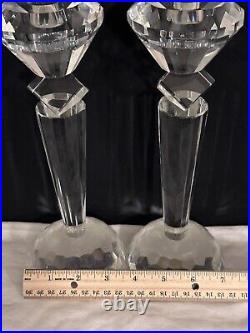 Rare Vintage One of a Kind Pair of Crystal Candle stick holders