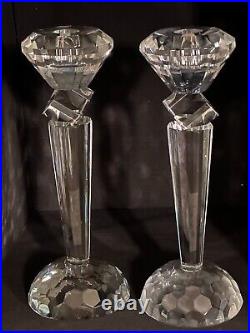 Rare Vintage One of a Kind Pair of Crystal Candle stick holders