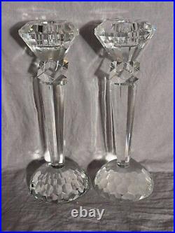 Rare Vintage One of a Kind Pair of Crystal Candle stick holders