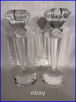 Rare Vintage One of a Kind Pair of Crystal Candle stick holders