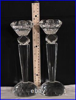 Rare Vintage One of a Kind Pair of Crystal Candle stick holders