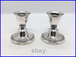 Rare Vintage Sterling Silver Candlestick Holder Pair & Inkwell Boxed Desk Set