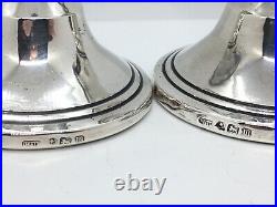 Rare Vintage Sterling Silver Candlestick Holder Pair & Inkwell Boxed Desk Set