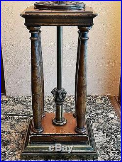 Rare Vintage Stiffel Aladdin Genie Brass & Wood French Empire Candlestick Lamp
