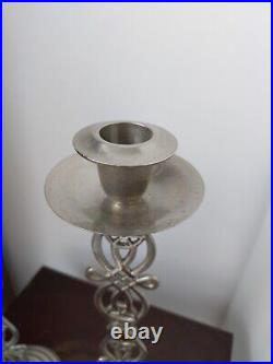 Rare art's and crafts candlesticks plated on brass. Vintage antique candlesticks