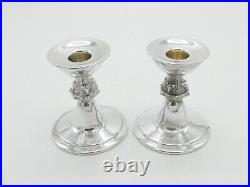 Reid & Sons Ltd Sterling Silver Celtic Pattern Pair of Candlesticks 1972 Vintage