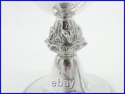 Reid & Sons Ltd Sterling Silver Celtic Pattern Pair of Candlesticks 1972 Vintage