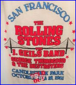 Rolling Stones Concert 1981 Candlestick Vintage Mint New Unworn Genuine T-shirt