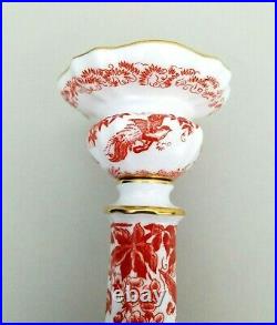 Royal Crown Derby Candlestick Red Aves Vintage 10 5/8 Tall