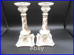 Royal Crown Derby Pair of Gold Aves Vintage Dolphin Candlesticks Magnificent