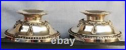 SCARCE Vintage Travelling Chamber Candlesticks Brighton Bun STERLING Silver