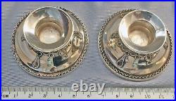 SCARCE Vintage Travelling Chamber Candlesticks Brighton Bun STERLING Silver