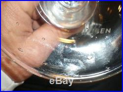 STEUBEN Vintage Clear Threaded Candlesticks Bubble Base EX Cond. C. 1920/30's