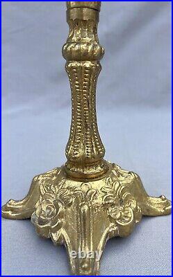 STUNNING FIVE ARM FRENCH VINTAGE BRASS CANDELABRA 2,2kg (LOT 6014)