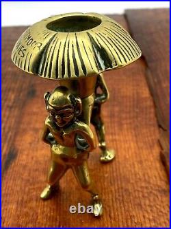 Scarce Vintage /Art Deco 1930's Dartmoor Pixie Brass Candleholder/Candlestick