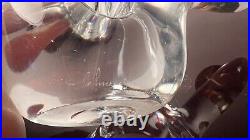 Schneider Glass Crystal Candlestick 70s 80s Hollywood Glamour Vintage Candle