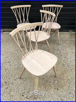 Set 4 Ercol Candlestick Dining Chairs 376 Windsor Latticed Vtg 1960s DELIVERY