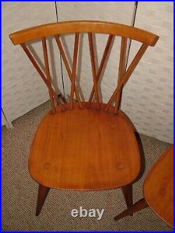 Set Of 4 Vintage Ercol Candlestick Lattice Model 376 Dining Chairs SN 1164