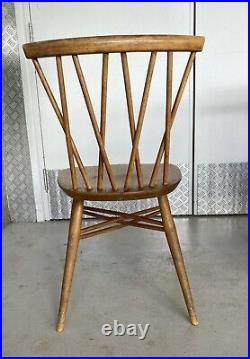 Set Of 4 Vintage Mid Century Ercol Candlestick Windsor 376 Dining Chairs