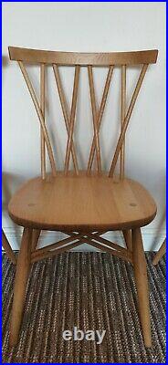 Set Of 4 Vintage Mid Century Ercol Candlestick Windsor 376 Dining Chairs Danish