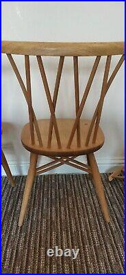 Set Of 4 Vintage Mid Century Ercol Candlestick Windsor 376 Dining Chairs Danish
