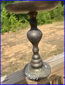 Set Of 4 Vintage Tall Engraved Brass Candlestick Candle Holders Temple Altar