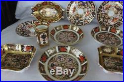 Set of 12 vintage Royal Crown Derby Candlesticks 10- 1128 and 10 plates, cup