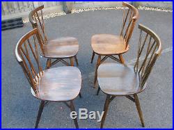 Set of 1960s Ercol Chiltern Candlestick chairs, genuine mid century examples