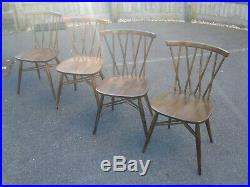 Set of 1960s Ercol Chiltern Candlestick chairs, genuine mid century examples