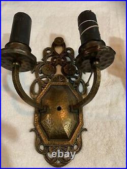 Set of 2 Vintage Brass Lightolier double light sconces Candlestick antique WOW