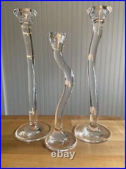 Set of 3 Vintage COLLE ITALY Crystal Candlesticks ANGELO MANGIAROTTI Model ERGO