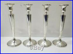 Set of 4 Vintage M. Fred Hirsch 10 925 Sterling Silver Weighted Candlesticks