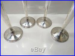Set of 4 Vintage M. Fred Hirsch 10 925 Sterling Silver Weighted Candlesticks
