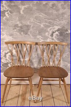 Set of 6 Vintage Retro 60's Ercol Windsor Candlestick Chairs Fully Renovated