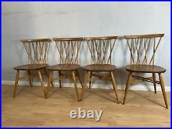 Set of Four Vintage Ercol Candlestick chairs 4 Chairs Delivery Possible 09.8