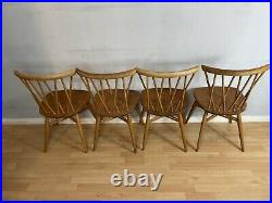 Set of Four Vintage Ercol Candlestick chairs 4 Chairs Delivery Possible 09.8
