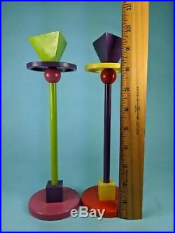 Set of two Vintage Memphis Candlesticks (Ettore Sottsass style)