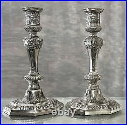 Silver Plated Art Nouveau Styled Vintage Candle Holders Ladies Faces Pair