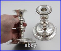 Silver Plated Large Pair of Vintage 5 Candlesticks by Walker & Hall