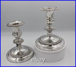 Silver Plated Large Pair of Vintage 5 Candlesticks by Walker & Hall