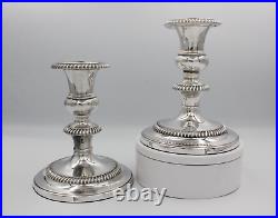 Silver Plated Large Pair of Vintage 5 Candlesticks by Walker & Hall