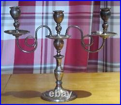 Silver plate vintage Victorian antique large candelabra candlestick