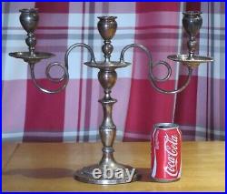 Silver plate vintage Victorian antique large candelabra candlestick